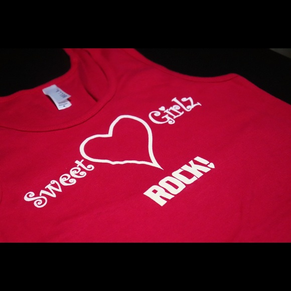 “Sweet Girls Rock !” women’s tank tops (Red/white) - Picture 2 of 3